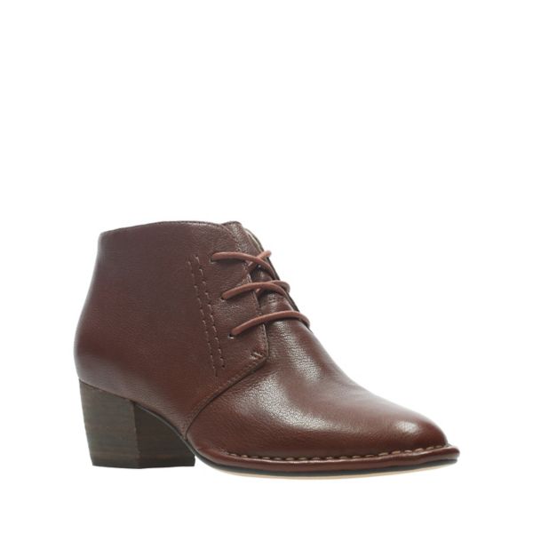 Clarks Womens Spiced Charm Ankle Boots Brown | UK-7451269